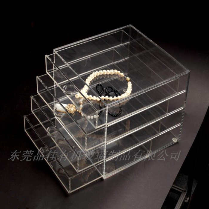 東莞有機(jī)玻璃盒子 透明亞克力展示盒 多抽亞克力收納盒